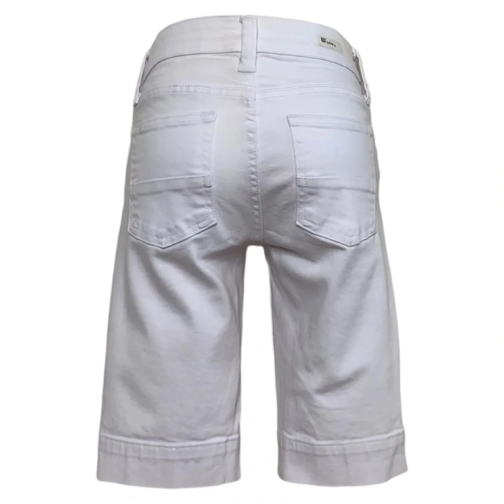Kut from the Kloth Natalie Mid Rise Bermuda Denim Shorts White Size 0 - Picture 13 of 16
